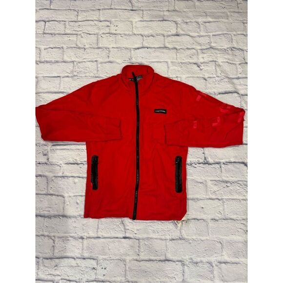 Flag nor Fail Full Length Performance Track Jacket in Red Size Medium - Picture 2 of 5